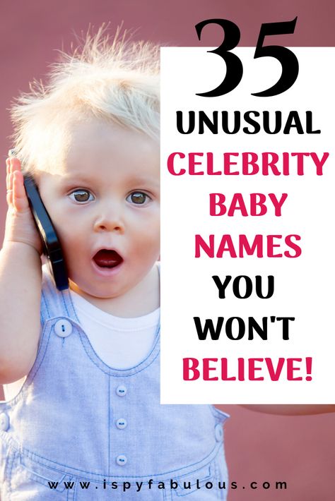 These celebrity baby names are so unusual, you won't believe they're real (but they are!). Get ready for the most weird celebrity baby names. #celebritybabynames #celebritybabies #babynames #weirdbabynames Celebrity Baby Boy Names, Celebrity Baby Fashion, Baby Quiz, Celebrity Baby Showers, Celebrity Baby Pictures, Crazy Celebrities, Irish Baby Names, Southern Baby Names