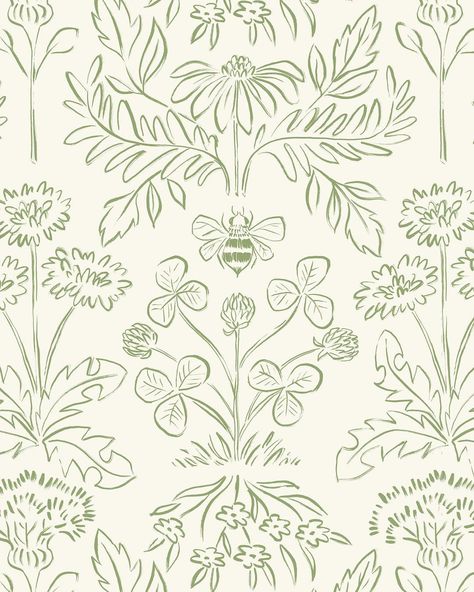 To make a prairie it takes a clover and one bee, One clover and a bee. And revery. The revery alone will do, If bees are few. - Emily… Visuell Identitet, Motif Art Deco, Floral Vector, Pattern Design Inspiration, Easter Sunday, Linoleum, Pattern Illustration, Floral Illustrations, Orange Blossom