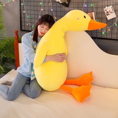 Giant Duck Plush Stuffed Animal – Big Squishies Big Squishies, Duck Memes, Duck Wallpaper, Cute Headers For Twitter, Cute Duck, Cute Headers, Knitted Animals, Sunny Yellow, Cute Stuffed Animals