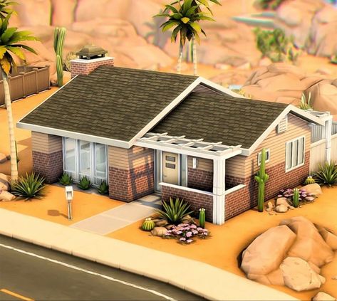 Small Houses Sims 4, Sims4 Exterior, Sims4 Inspiration, Minecraft Hus, Sims Lots, Project Zomboid, Sims 4 Houses Layout, Oasis Springs, Small House Blueprints