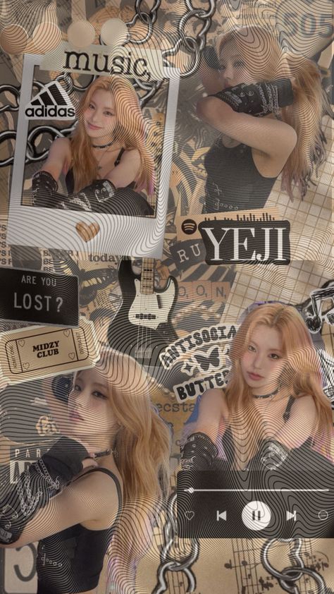 𝐇𝐰𝐚𝐧𝐠 𝐘𝐞𝐣𝐢 #kpop #itzy #itzyyeji #hwangyeji #yeji #black #creme #beige #beigewallpaper #kpopwallpaper #collage #aesthetic Kpop Iphone Wallpaper, 17 Kpop, Hwang Yeji, Beige Wallpaper, Pop Photos, Admit One, Aesthetic Collage, Kids Pictures, Kpop Wallpaper