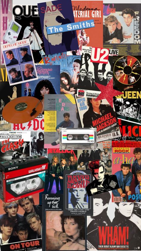 #80s #myfirstshuffle #80smusic Rock Collage, 80’s Rock, Michael Jackson Live, Red Velvet Ice Cream, Music Collage, 80s Rock, 80s Music, Vintage Collage, New Rock