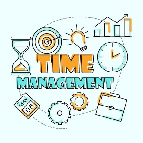 Powerpoint Background Templates, Management Logo, Banner Drawing, Time Icon, Flat Background, Organization And Management, Vintage Timepiece, Vector Icons Illustration, Resource Management