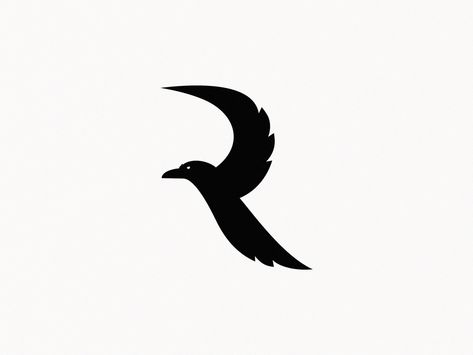 letter R  / Raven identity letter sign brand logo Creative Designer Logo, Raven Logo Design Ideas, R Typography Logo, Logo With R, R Logo Design Ideas, Rd Logo Design, R Logo Design Letter, Raven Logo Design, R Font