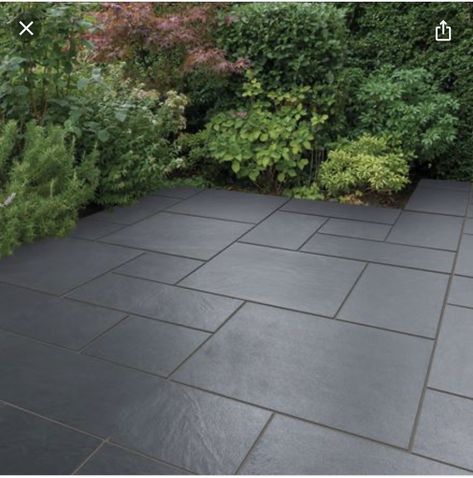 Garden Slabs, Slate Patio, Front Yard Decor, Porcelain Paving, Outdoor Paving, Patio Slabs, Garden Tiles, Back Garden Design, Garden Paving