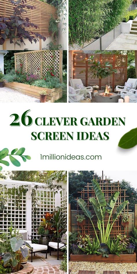 When it comes to creating a private space, most people think of high walls or fences. In fact, they aren’t the only ways. And the recommendation is a great alternative that you can apply to have your own outdoor space with green life as well as add more personality and style to your outdoor space. Moreover, the screen also protects your area from harsh sunlight, wind, and heat. Garden Screen Ideas, Privacy Wall Outdoor, Bamboo Screening Fence, Bamboo Privacy Fence, Fences Alternative, Wall Planters Outdoor, Diy Privacy Screen, Garden Screen, Bamboo Privacy