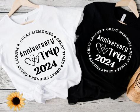 Couple Trip Shirts, 25th Anniversary Shirts, Couples Trip, Anniversary Shirt, 25th Wedding Anniversary, Anniversary Trips, Group Boards, Travel Stuff, Shop Small Business