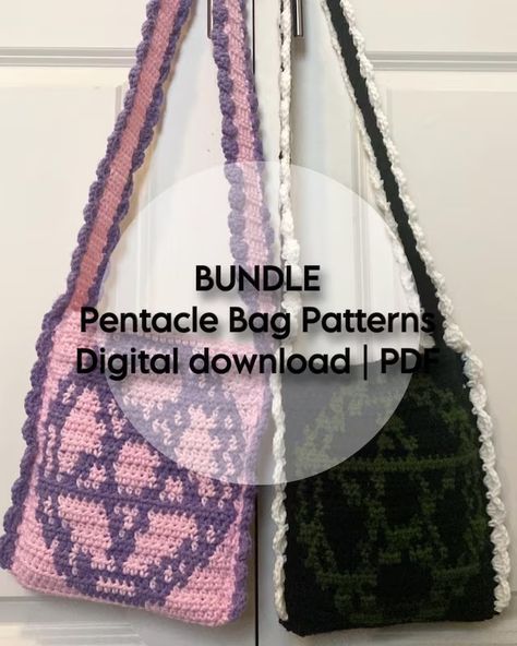 SpookysStitchcraft - Etsy Pentagram Crochet Pattern, Goth Tapestry Crochet, Crochet Pentacle, Punk Crochet Patterns, Wicca Crochet, Gothic Crochet Patterns, Double Crochet Patterns, Wiccan Crochet, Witchy Crochet Patterns Free