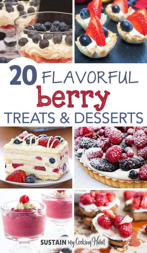 From berry cake, cobbler, pie, trifle, parfait, bars, tarts and more, fresh berry desserts and treats are a perfect way to enjoy the flavors of summer with family and friends. Explore over 20 easy berry dessert recipe ideas! #desserts #summerdessert #berrydessert #berries Easy Berry Dessert, Fresh Berries Dessert, Raspberry Ice Cream Recipe, Summer With Family, Rhubarb Recipes Crisp, Summer Fruit Desserts, Berry Desserts, Delicious Strawberry Cake, Berry Fruit Salad