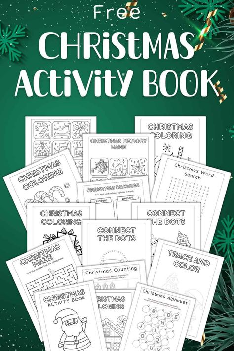 Free Christmas Activity Book for Kids Quiet Christmas Activities For Kids, Christmas Activity Book Printable, Christmas Activities Printables Free, Christmas Printable Games For Kids, Christmas Paper Activities, Simple Christmas Activities For Kids, Christmas Exercises For Kids, Christmas Activities For Kids Printable Free, Free Christmas Activities For Kids