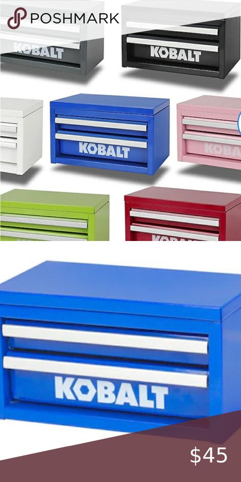 Kobalt Mini 10.83-in Friction 2-Drawer Blue Steel Tool Box Steel Tool Box, Blue Steel, Tool Steel, Tool Box, Craft Room, Drawers, Tools, 10 Things, Closet