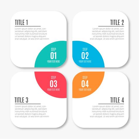 4 Infographic, Colorful Steps, Infographic Steps, Business Infographic Design, Infographic Layout, Infographic Inspiration, Step Design, Infographics Design, Design Powerpoint