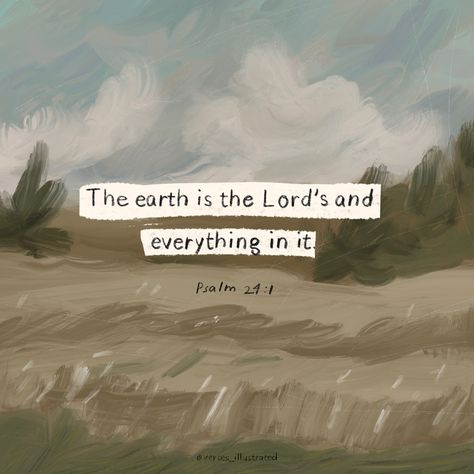 Landscape Bible Verse, Vintage Landscape Art, Vintage Bible, Psalm 24, Memory Verse, Vintage Landscape, Landscape Art, Bible Verse, Psalms