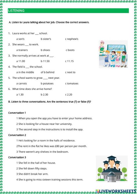 Listening Worksheets For Kids, Listening Comprehension Worksheets, Listening Skills Worksheets, Listening Comprehension Activities, Esl Listening Activities, Listening Worksheet, English For Students, Test For Kids, Listening Activities