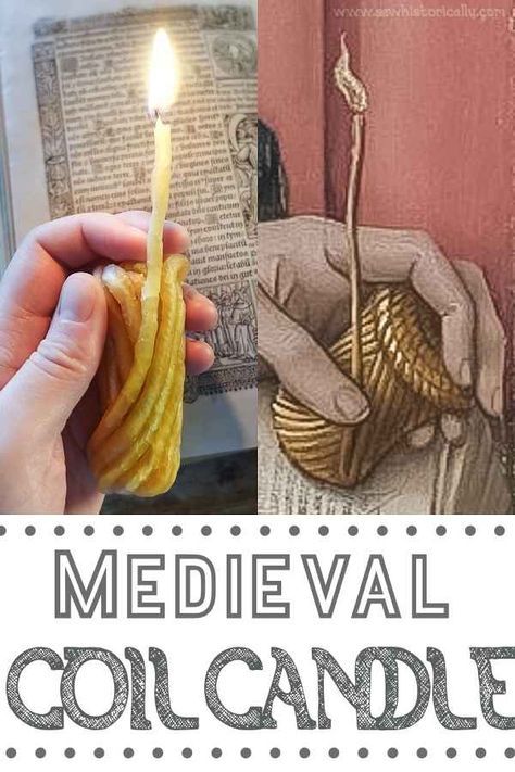 How To Make Candle Wicks Diy, Medieval Diy Crafts, Medieval Homestead, Candle Wick Diy, How To Make, Coil Candle, Medieval Diy, Diy Bushcraft, Historical Crafts