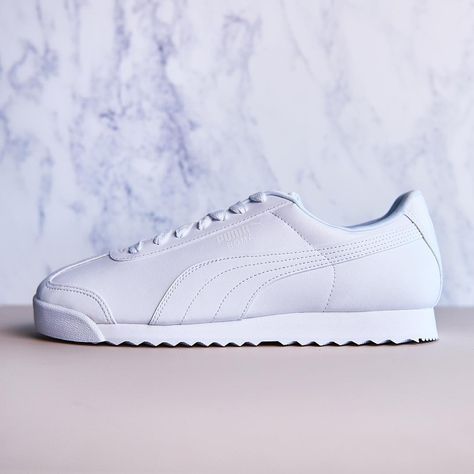 When your outfit calls for an all white style, look no further than these eye catching @puma Roma trainers! 👊  #puma #pumashoes #pumas #menshoes #mensshoes #sneakerheads Puma Mens, Your Outfit, Nike Cortez Sneaker, Physical Fitness, All White, Mens Trainers, White Style, Shoe Sale, Sneaker Head