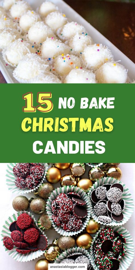 Instead of buying Christmas candies, why not make your own? Here are quick and easy Christmas candy recipes you and your family will love! #christmas #christmascandy #christmasrecipes Quick Christmas Candy Recipes, Treats To Make For Christmas Gifts, Diy Candies Recipes, Christmas Candy Station Ideas, Old Christmas Candy Recipes, Holiday Candy Ideas, Homemade Goodies For Christmas, Easy Christmas Chocolates, Easy Xmas Candy Recipes