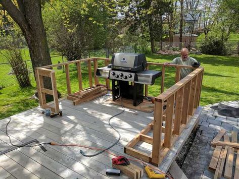 Diy Grill Station, Countertop Diy, Outside Grill, Outdoor Grill Area, Outdoor Bbq Area, Outdoor Grill Station, Diy Grill, Concrete Countertop, Grill Station