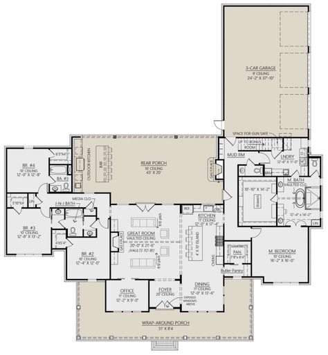 Farmhouse Layout, Farmhouse Floor Plans, Farmhouse House, Farmhouse Plan, Family House Plans, Up House, House Plans Farmhouse, Modern Farmhouse Plans, Best House Plans