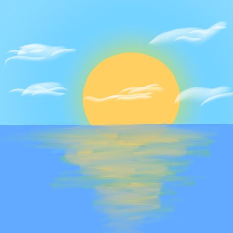 A bright sun rising in the east, with bright fluffy clouds Sunrise Anime, Sun Rise Illustration, Sunset Sky Illustration, Sunrise Vector Illustrations, Sunset Vector Illustration, Sun Rise, Find Peace, In A World, Finding Peace