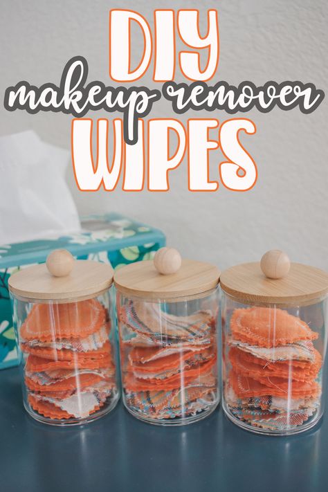 Find out how easy it is to make your own DIY makeup remover wipes. Simple sewing tutorial that anyone can make, sew up a bunch of these simple cloth wipes this weekend. Diy Makeup Wipes Reusable, Homemade Makeup Remover Wipes, Cloth Wipes Diy, Homemade Face Wipes, Diy Makeup Wipes, Diy Makeup Remover Wipes, Diy Makeup Remover Pads, Wipes Diy, Homemade Makeup Remover