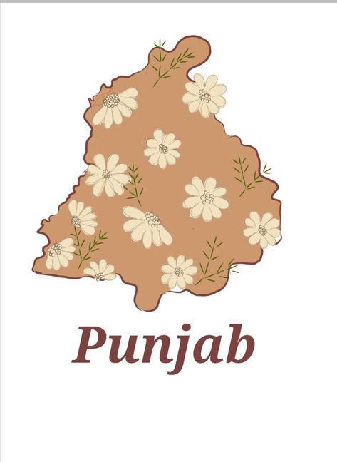 Punjab map digital art. Punjabi File Cover Decoration, Punjab Illustration Art, Punjab Drawing, Punjab Map Logo, Punjab Illustration, Punjabi Illustration, Punjab Painting, Punjab Map Wallpaper, Punjab Art