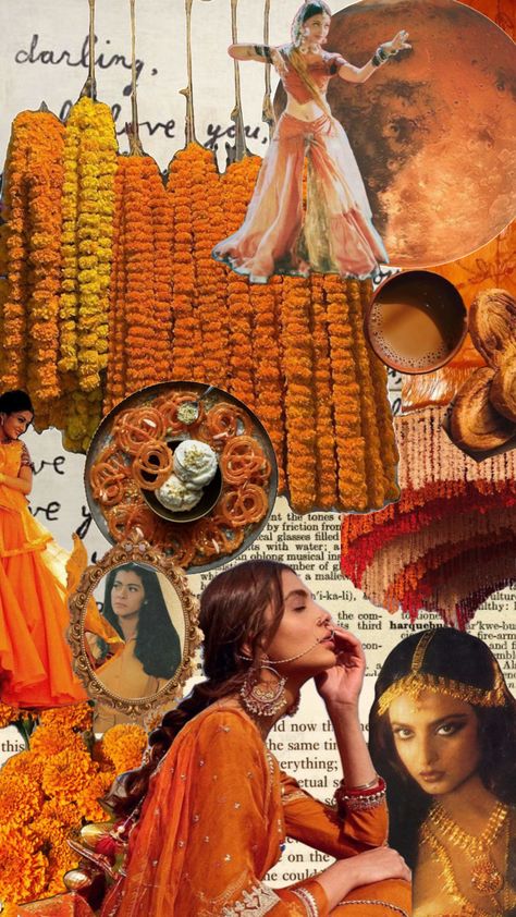 Marigold Mood Board, Indian Fashion Mood Boards, Indian Moodboard, Bollywood Collage, Moodboards Fashion, Fashion Design Inspiration Board, Mood Board Fashion Inspiration, Bollywood Wallpaper, South Asian Aesthetic