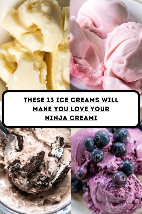 Say goodbye to boring desserts! These 13 ice creams will turn your Ninja Creami into your new favorite kitchen toy – trust me, you won’t get enough! Non Dairy Ninja Creami Ice Cream, Ninja Creami Ice Cream Recipes Core Power, Ninja Creami Almond Milk Ice Cream, Ninja Creami Recipes For Kids, Creami Ice Cream, Ninja Creami Yogurt Recipes, Ninja Creami Recipes Gelato, Ninja Creami Pistachio Ice Cream, Vanilla Ninja Creami Ice Cream Recipes Protein