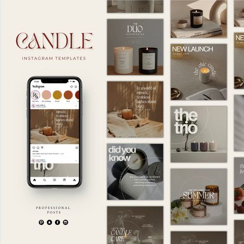 Elevate your candle business's social media presence with these professional, editable Instagram post templates designed exclusively for Canva.  These captivating templates are fully customizable, allowing you to showcase your unique candle creations in a way that's both aesthetically pleasing and brand-aligned. Let us help you brand your business with impact!    .#CanvaTemplates #SocialMediaDesign #InstagramIdeas #PinterestTemplates #CreativeCanva Social Media Candle, Candle Business Social Media Posts, Candle Ads Creative, Candle Marketing Photos, Candle Business Instagram Feed, Candle Social Media Post, Candle Instagram Posts, Candle Instagram Feed, Candle Marketing