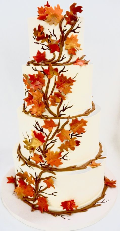 Maple Leaf Cake, Boat Diaper Cake, Leaf Cake, Autumn Weddings, Autumn Rose, Wedding Themes Fall, Pumpkin Farm, Wedding Pins, Fall Wedding Colors