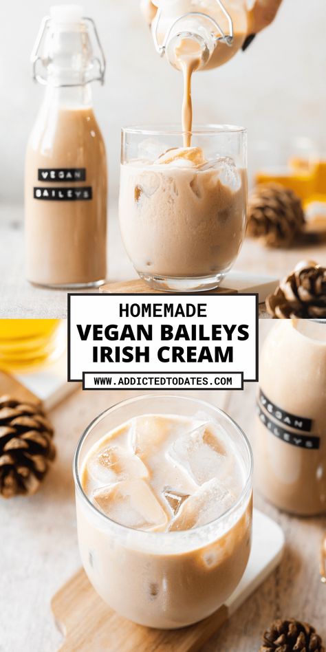 Vegan Baileys, Homemade Baileys Irish Cream, Baileys Irish Cream Recipes, Irish Cream Recipe, Vegan Cocktails, Homemade Baileys, Vegan Tarts, Vegan Drinks Recipes, Homemade Irish Cream