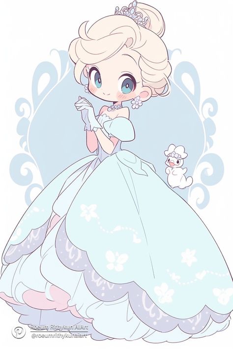 Cinderella Anime, Chibi Princess, Disney Anime Style, Drawing Pictures For Kids, Chibi Disney, Princesas Disney Anime, Disney Princess Anime, Disney Character Art, Disney Character Drawing