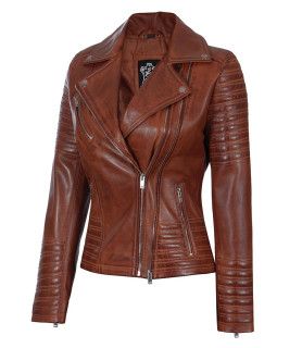 Women_Cognac_Quilted_Asymmetrical_Biker_Leather_Jacket__78313_thumb Asymmetrical Leather Jacket, Plus Size Leather Jacket, Fitted Biker Jacket, Womens Leather Biker Jacket, Leather Jacket For Women, Black Leather Biker Jacket, Womens Biker Jacket, Long Leather Coat, Leather Jacket With Hood