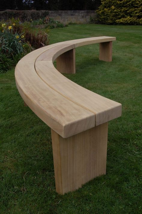 Curved benches made to any length or radius Curved Wooden Bench Outdoor, Curved Wooden Bench, Curved Outdoor Benches, Wooden Outdoor Bench, Circular Bench, Curved Patio, Outdoor Bench Seating, Deck Outdoor, Curved Bench