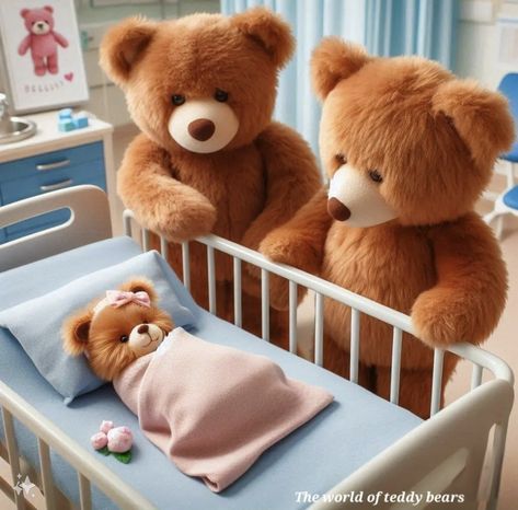 Welcome baby girl  @The_world_of_teddybears Newborn Teddy Bear, Teddy Bear Hospital, Teddy Bear Wearing Clothes, Girl With Teddy Bear, Baby Born Kleidung, Teddy Bear Quotes, Girl With Teddy Bear Aesthetic, Glitter Phone Wallpaper, Teddy Bear Wallpaper