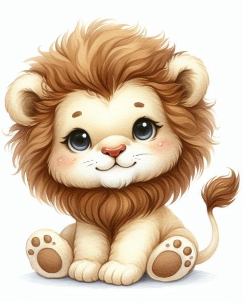 Lion Clipart, Baby Animal Drawings, Baby Art Projects, Big Animals, Cute Lion, Baby Lion, Cute Clipart, Kids Room Wall, Safari Baby