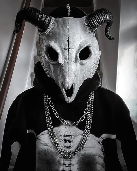 Gothic Grunge dark aesthetics costume goth accessories alternative tumbler masks Hoodie chains Goat Costume, Goth Mask, Goat Mask, Gothic Mask, Dark Mask, Mask Aesthetic, Dark Aesthetics, Goth Accessories, Gothic Grunge