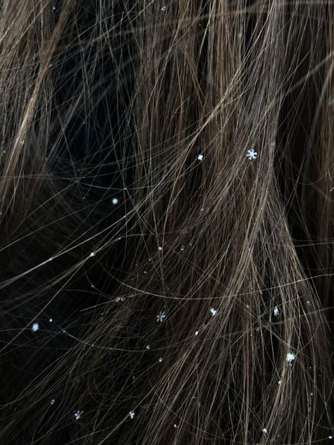 snow ; snowflake ; hair ; snowflakes ; snowflakes on hair Snow In Hair Aesthetic, Snow Flakes Aesthetic, Jack Frost Aesthetic, Snowflakes Aesthetic, Aesthetic Snowflake, December Makeup, Snowflake Aesthetic, Ava Gowns, Books Core