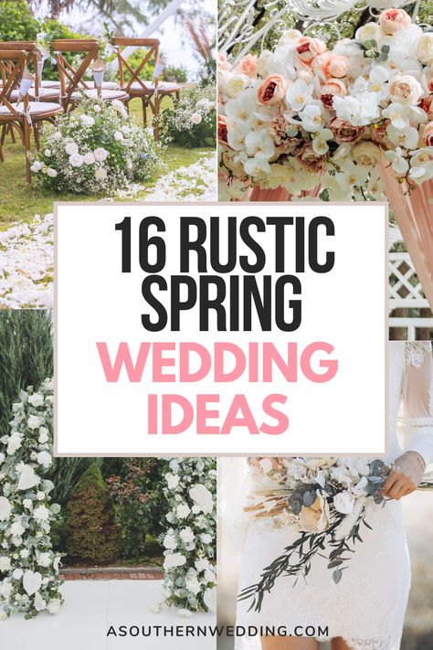 These rustic spring wedding ideas are so dreamy, you'll be inspired when planning your big day! #rusticwedding #rusticweddingdiy #rusticweddingideas #weddingideasrustic #weddingdecorrustic #weddingreceptionrustic #rusticweddingreception #rusticweddingdecorations #rusticweddingdecor #rusticweddinginspo #rusticweddingdecorideas #diyrusticwedding #rusticweddingceremony #springrusticwedding Rustic Spring Wedding Ideas, Spring Rustic Wedding, April Wedding Colors, Spring Wedding Centerpieces, Rustic Spring Wedding, Spring Wedding Ideas, Rustic Wedding Colors, Rustic Centerpiece, Spring Wedding Decorations