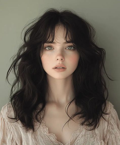 Wavy Bangs Medium Hair, Long Wavy Hairstyles With Bangs, Cute Hair With Bangs, Wavy Side Bangs, Long Wavy Hair With Bangs, Curly Hair Side Bangs, Styling Bangs Tutorial, Face Framing Hair, Bangs Wavy Hair