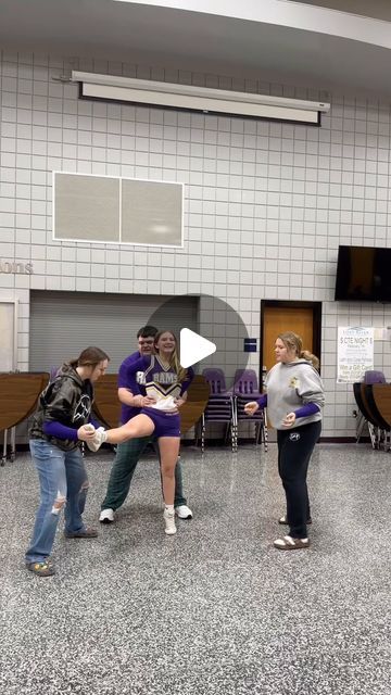 Paoli Cheer on Instagram: "Oh, no big deal, just freshmen casually pulling off a new stunt! 👏🏻👏🏻👏🏻👏🏻 Great job Emilee, Natalie, Izzy and Liam!" Cheer Pom Poms, Great Job, Pull Off, Big Deal, On Instagram, Instagram