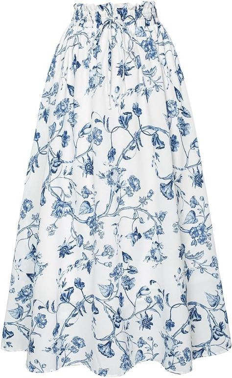 Amazon.com: Long Flowy Skirts for Women Victorian Floral Print Flowy Skirt with Pockets Blue XL : Clothing, Shoes & Jewelry Cheap Maxi Skirts, Long Skirt With Pockets, Floral Long Skirt, Victorian Skirt, Long Flowy Skirt, Long Floral Skirt, Cottagecore Outfits, Skirt With Pockets, Skirts For Women