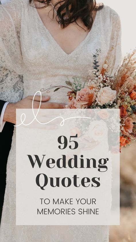 Quotes On Wedding Day, Dream Wedding Quotes, Spanish Wedding Quotes, Quotes Of Love Inspirational, Wedding Album Quotes Marriage, Wedding Ceremony Quotes And Sayings, Quotes For Wedding Album Photo Books, Short Wedding Quotes Signs, Wedding Memories Quotes