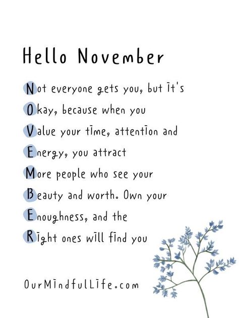 Hello November - November quotes and sayings Happy New Month Quotes, New Month Quotes, Calendar Quotes, October Quotes, November Quotes, Monthly Quotes, Happy November, Hello November, Pola Kartu