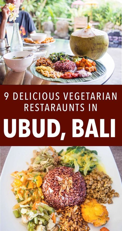 If you've ever considered going vegetarian, then you need to try these delicious restaurants in Ubud, Bali! #ubudrestaurants #ubudbali #thingstodoinbali Veg Restaurant, Bali Food, Bali Ubud, Veg Food, Going Vegetarian, Vegan Travel, Vegetarian Restaurant, International Food, Ubud Bali