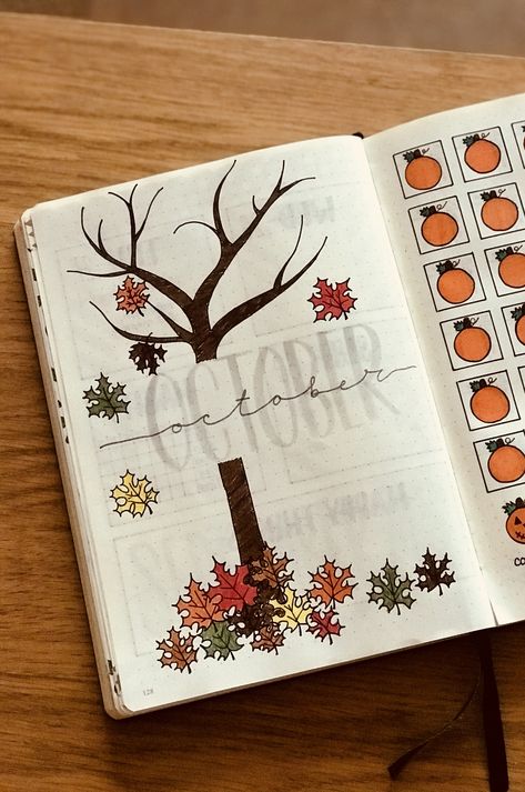 October Bujo Theme Ideas, September Title Page, October Title Page Bullet Journal, November Title Page, October Title Page, October Title, Scrapbook Title Page, October Lettering, October Scrapbook