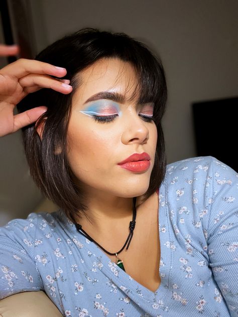 Colourpop Blue Velvet Looks, Over The Clouds, Blue Eyeshadow Looks, Olive Skin, Blue Eyeshadow, Eyeshadow Looks, Colorful Makeup, The Clouds, Blue Velvet