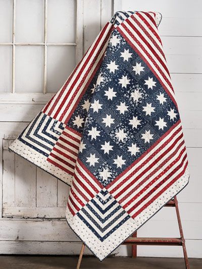 Customers Who Bought Christmas Star Log Cabin Wall Hanging Quilt Pattern Also Bought: - Page 1 American Quilts Patterns, Antique Quilts Patterns, American Flag Quilt, Flag Quilt, Red And White Quilts, Pieced Quilts, Hanging Quilts, Patriotic Quilts, Quilt Of Valor