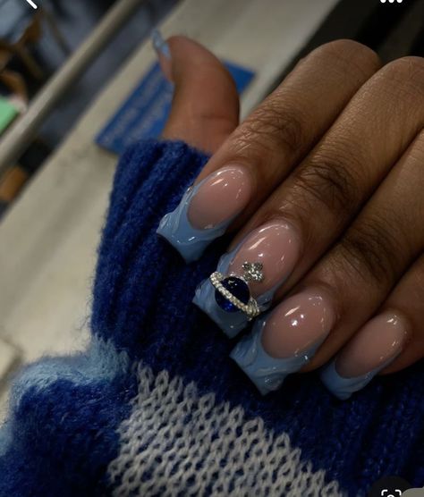 Nail Inspiration Dark Blue, Blue Gold Nails, Royal Blue Nails Designs, Planet Nails, Blue And Silver Nails, Royal Blue Nails, Dark Blue Nails, Navy Nails, Navy Blue Nails