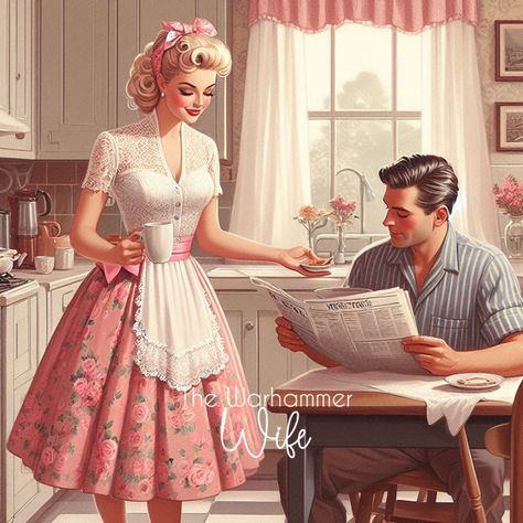 50s Husband And Wife, 50s Housewife Aesthetic Vintage, 1920s Housewife, Housewife Photoshoot, 1950s Wife, 50s Housewife Aesthetic, 50s Waitress, 1950s Housewife Aesthetic, 1950 Housewife